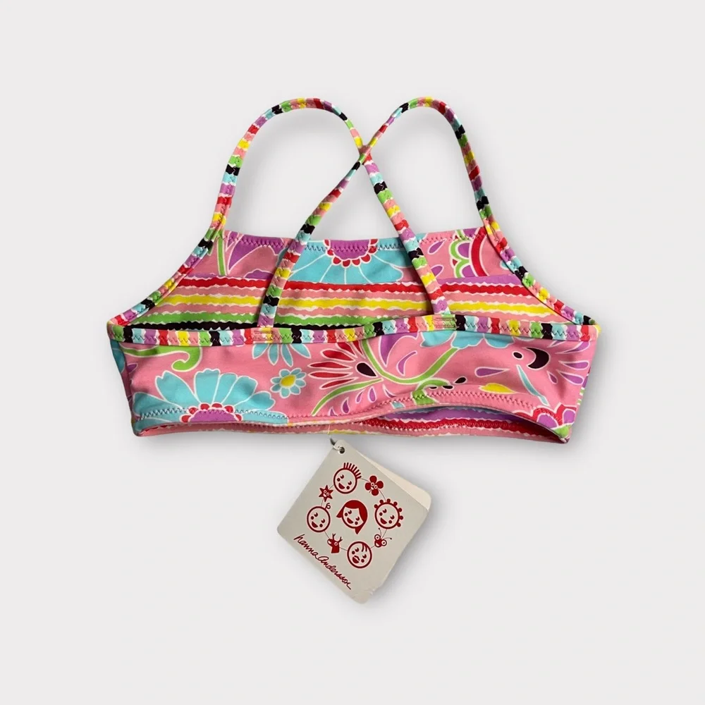 Hanna Andersson Halter Pink Floral Swim Top